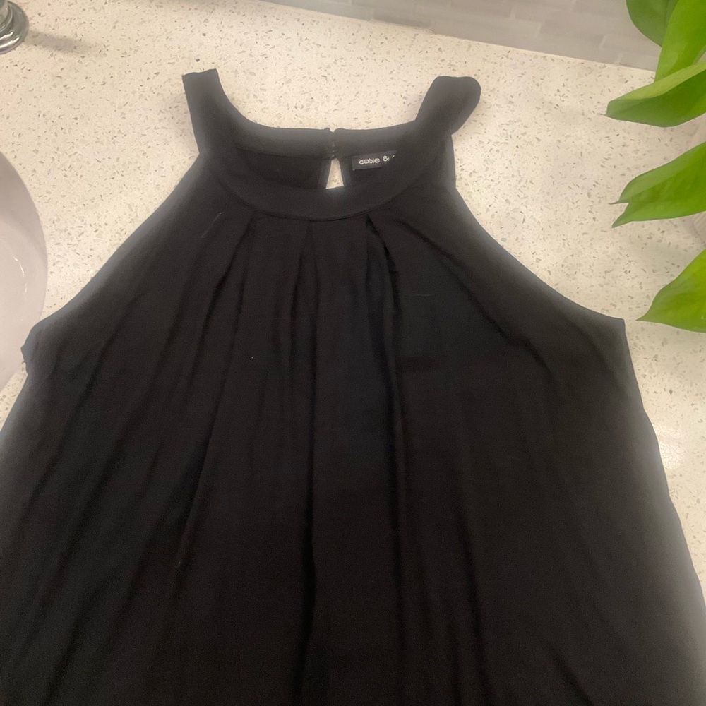 Black sleeveless top